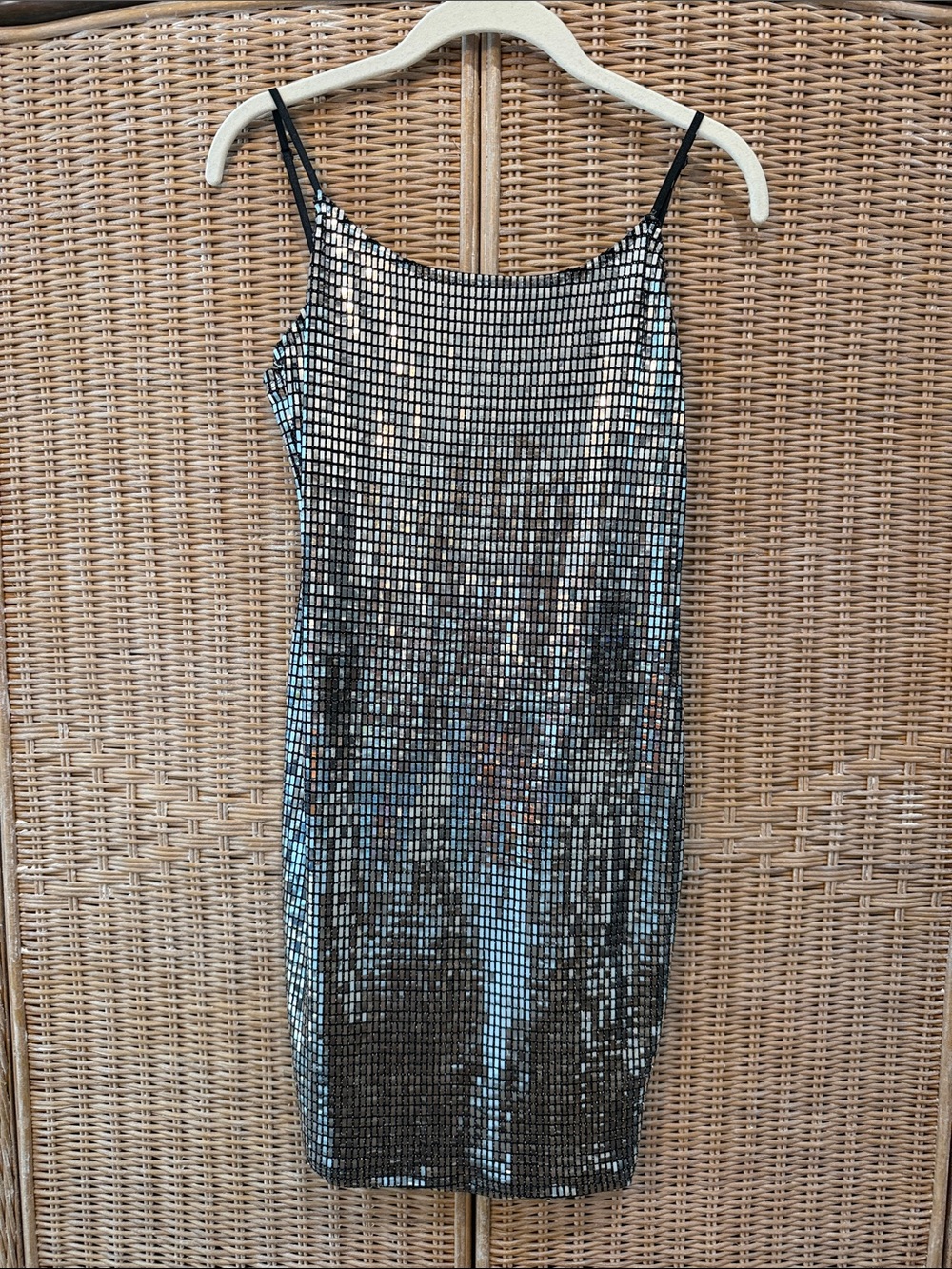 Black Bead Black & Silver Sequin Slip